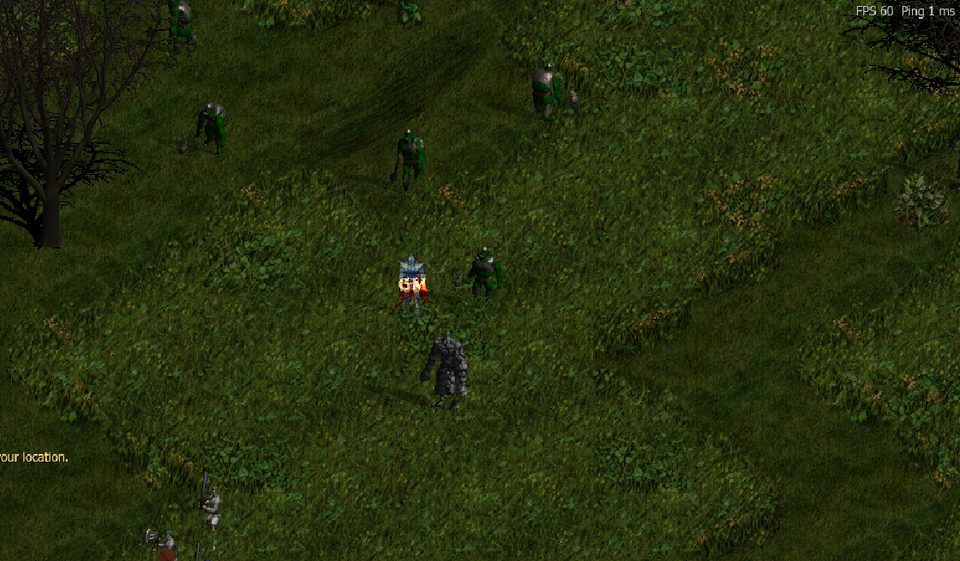 Helbreath Web gameplay in Middleland: a GM surrounded by orcs and players